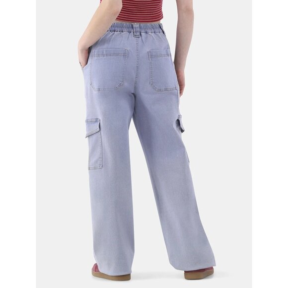 No Boundaries Skater Cargo Pants, 29” Inseam, Women's SIZE XXL LIGHT WASH - Picture 2 of 4